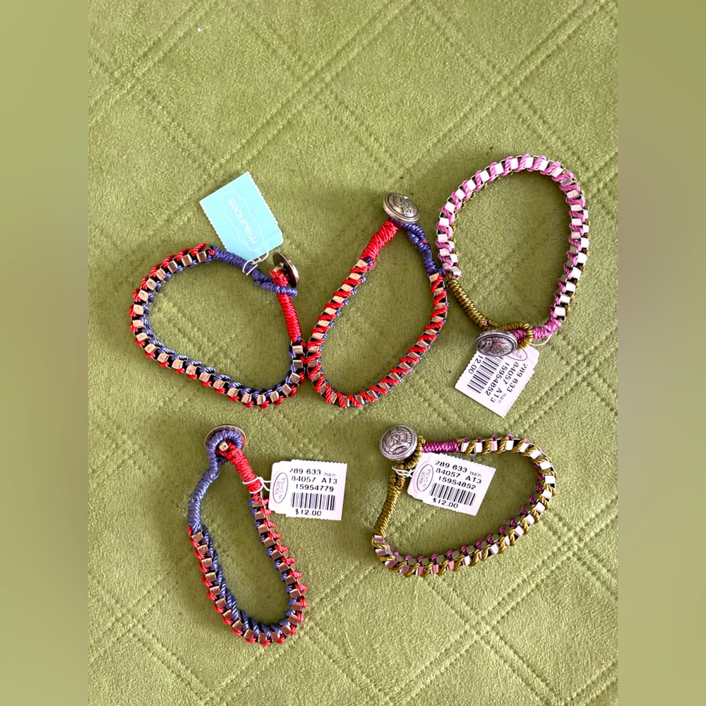 NWT SET OF 5 Cord and bead brackets